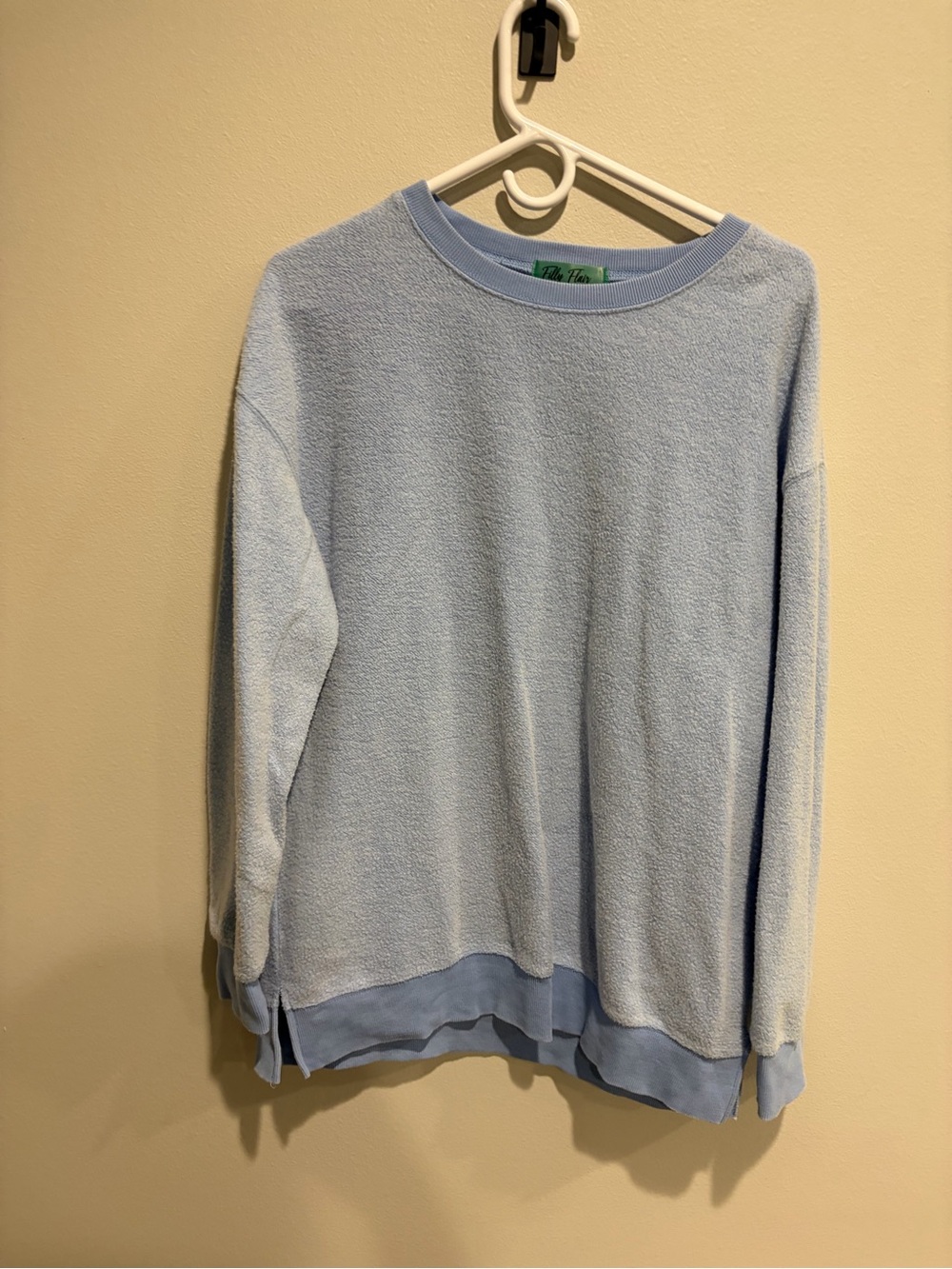 Filly Flair Light Blue Crewneck Terry Sweater